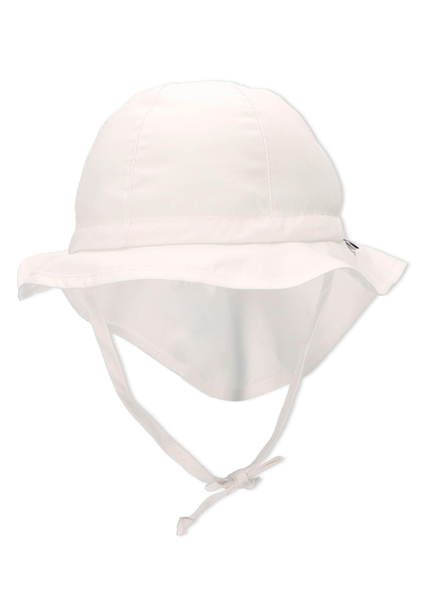 Unisex Sonnenhut für Babys & Kinder, UV-Schutz 50+, mit breiter Krempe, Nackenschutz & Bindebändern, Weiß, Größe 45